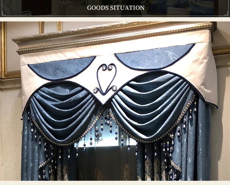 ستائر على الطراز الأوروبي لغرفة المعيشة وغرفة الطعام وغرفة النوم، تطريز فاخر من قماش التول الفاخر، نافذة دراسة، ستارة مخصصة