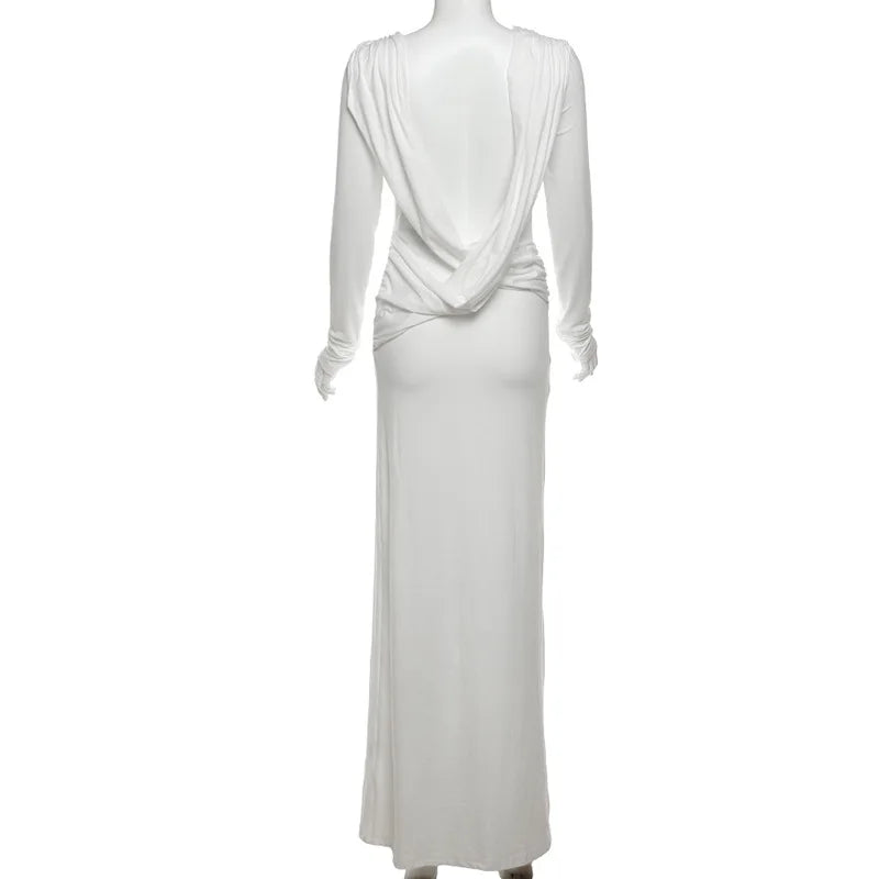 Women's Clothing 2025 Autumn New Style High-end Temperament Sexy Backless Dress Long Skirt Slim Fit Long Sleeved Dress SwiftNest
