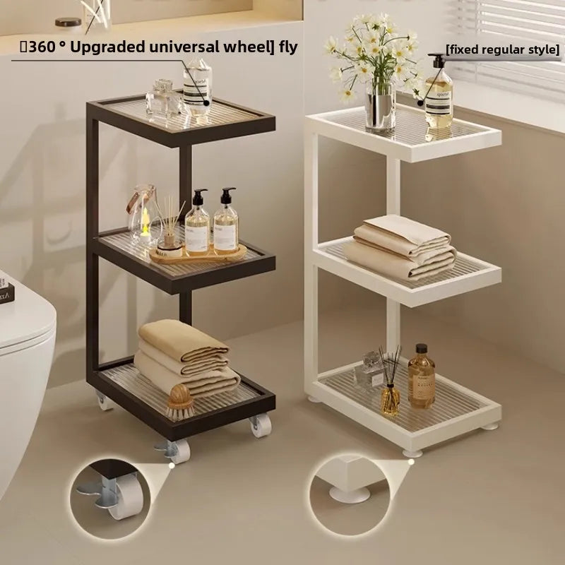 Spacious Bathroom Storage Organizer Multifunctional Floor Standing Cabinet Waterproof Freestanding for Small Gap