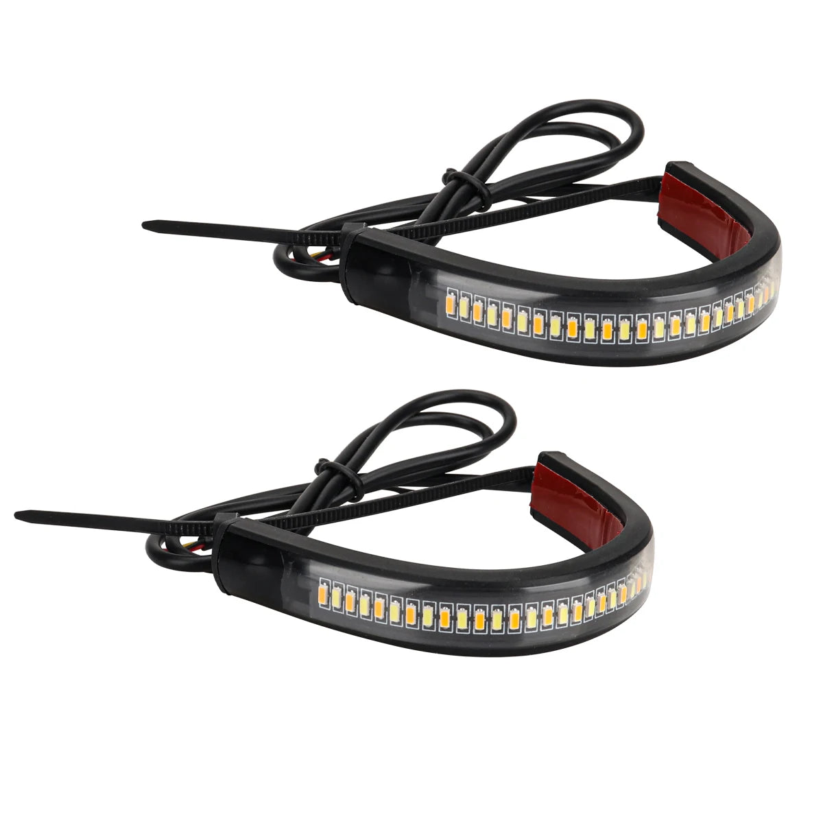 2Pcs 36LED Ring Fork Strip Flashing Indicator Motorcycle Turn Signals DRL White Amber Flasher Warning Running Lamp Blinker Acces