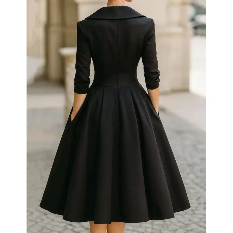 Women's Fashion Dress New Style V-neck Waist-hugging Makes You Look Slim And Elegant Long Sleeves Maxi Prom Dresses  For Women
