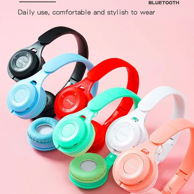 Bluetooth Headset 5.0 Bluetooth Headset Folding Wireless Sports Earphone Gaming Headsets Over-ear Headphones for Android ios