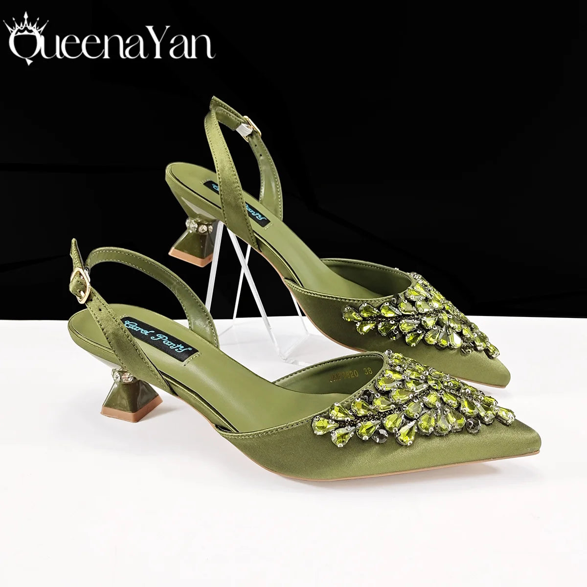 Queena Yan Italian shoes and handbags accessory set with rhinestone metal embellishments Wedding shoes Bridal shoes Designer