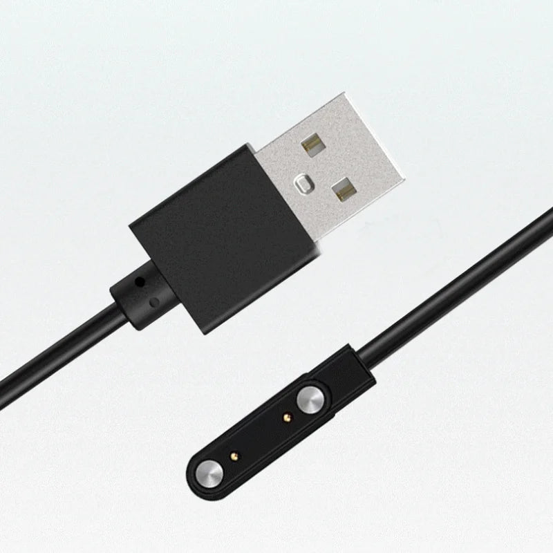 محول شاحن ساعة ذكية مزود بدبوسين و4 دبابيس وكابل شحن USB لساعة ذكية للبالغين/الأطفال وملحقات سلك شحن الطاقة