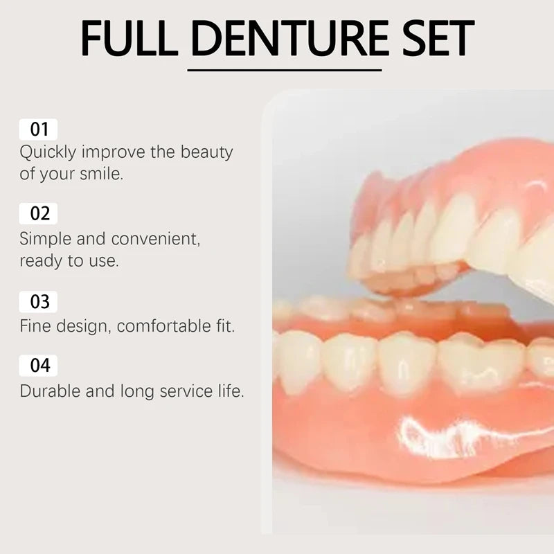 False Teeth Silicone Upper Lower Veneers Perfect Denture Silicone Kit Temporary Orthodontic Fake Tooth Oral Hygiene Care
