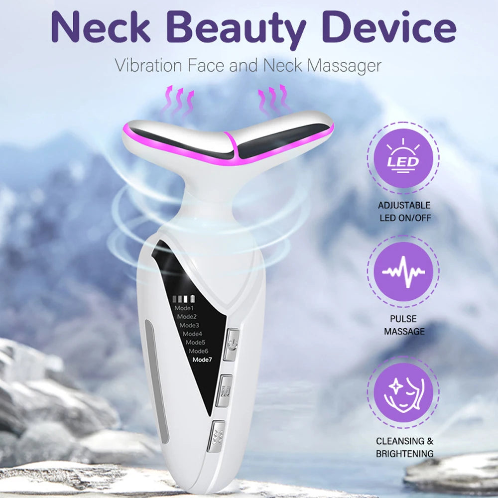 1PC Neck beauty instrument, face and neck massager, suitablefor women's home skin care Portable rechargeable skin lifting device