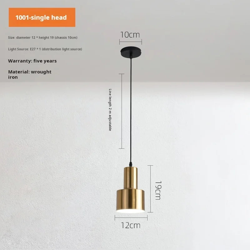 ثريا بجانب السرير بسيطة وحديثة لغرفة النوم وغرفة المعيشة وخلفية الجدار الخفيفة غرفة الطعام الإبداعية ثريا برأس واحد
