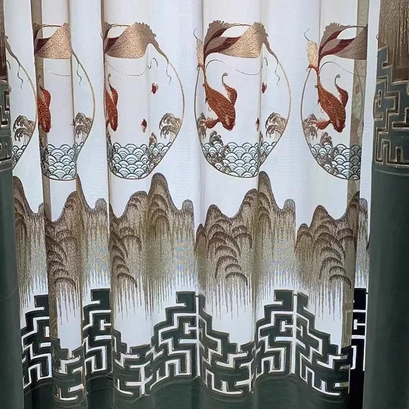 Curtains for Living Room Bedroom Dining  Embroidered Modern Shading Velvet Cloth Customiz Custom  Classic Decor Fabric Blackout