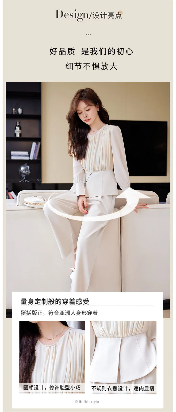 Fashion Uniform Styles Spring Women Office Business Suits Female Pantsuits Ladies Work Wear Blazers Sets With Wide Leg Trousers SwiftNest