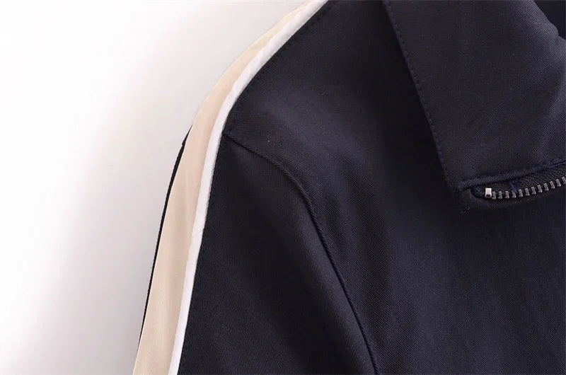 Women's Fashion Suit 2024 New Fall Side Stripe Long Sleeve Jacket Striped Casual Pants Elegant casual women's pantalon suit