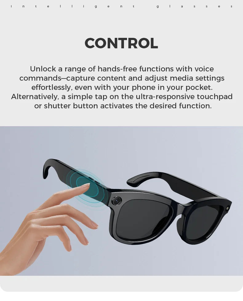 New Technology Bluetooth Call Smart Glasses 2025 Video Recording Camera Sunglasses VR Headset AI Translation Lens for Man Woman