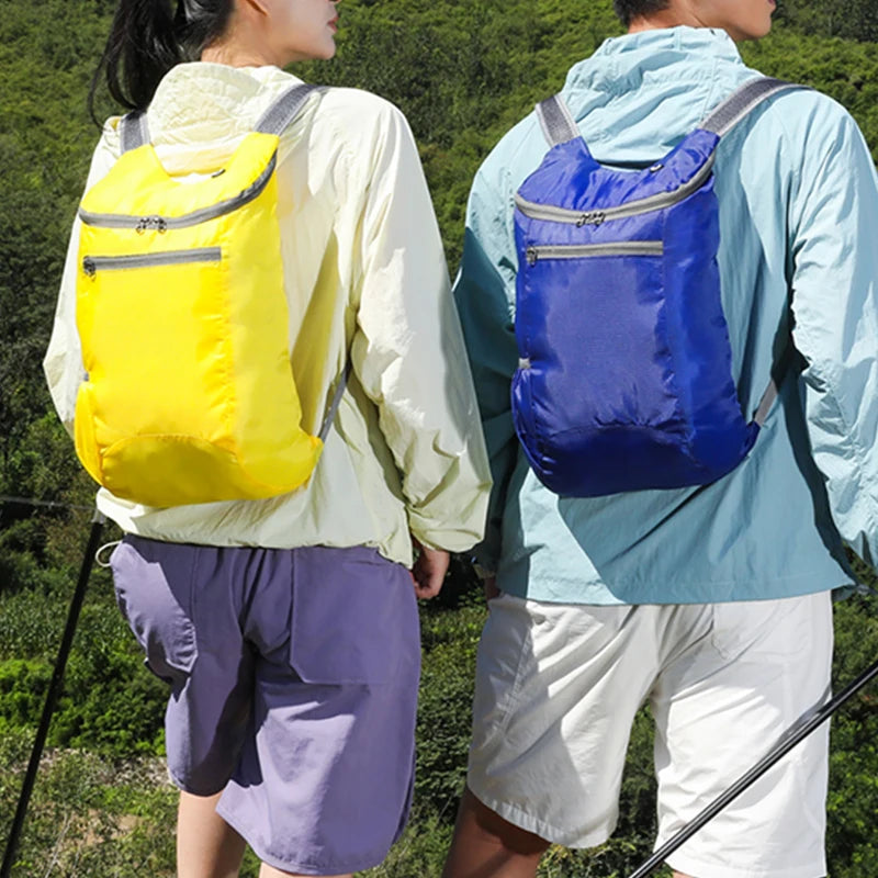 حقيبة ظهر رياضية ترفيهية خارجية، حقيبة قابلة للطي، تخزين خفيف، مقاومة للتآكل، حقيبة ظهر للمشي لمسافات طويلة وركوب الدراجات