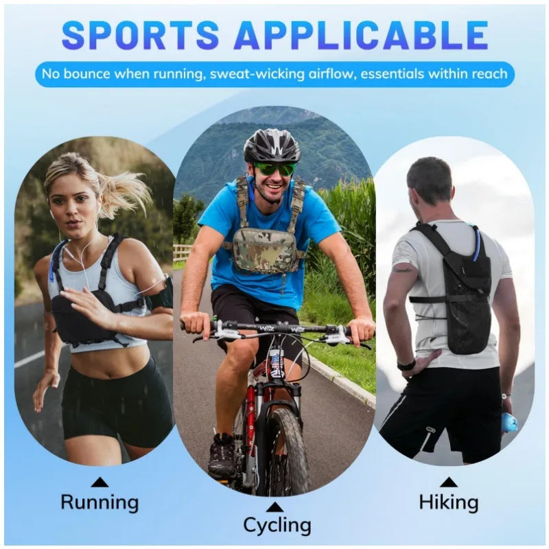Lightweight running hydration vest backpack Outdoor sports waterproof chest bag Ideal for hiking cycling hunting mountaineering