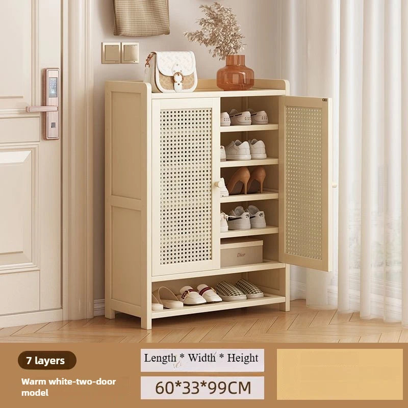 Home shoe cabinet multi-layer large-capacity shoe rack dustproof and breathable entrance storage cabinet