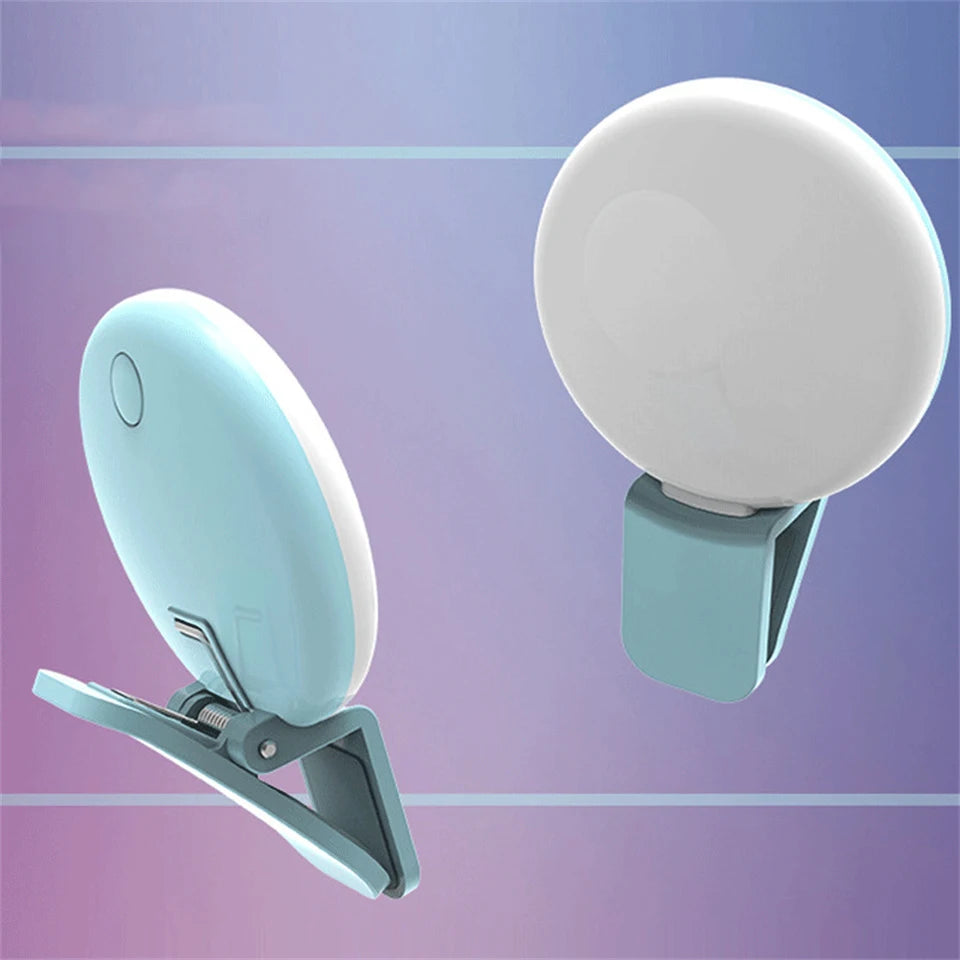 Portable LED Lamp Phone Live Video Beauty Light Universal Mobile Phone Selfie Fill Light USB Charge Photography Clip Ring Light