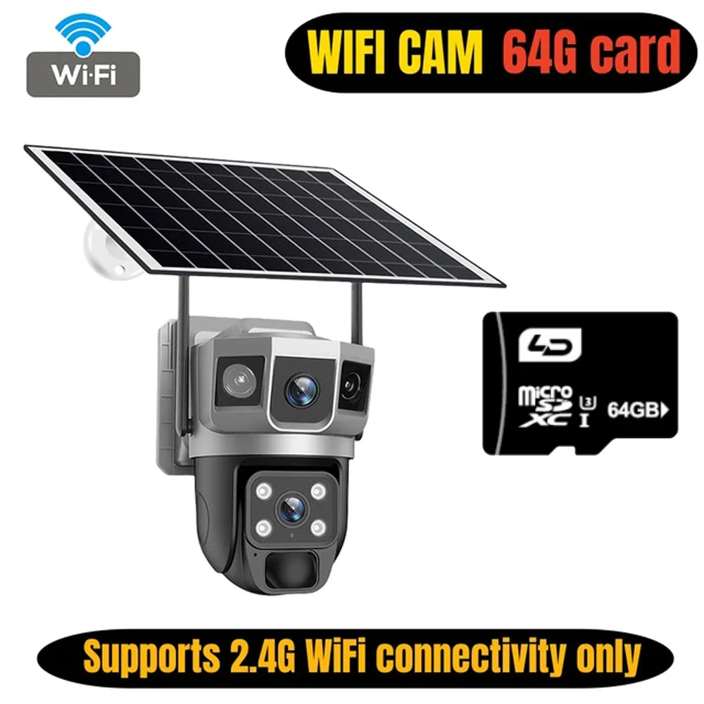 V380pro 12MP 6K WIFI Camera Solar PIR Human Detection Night Vision Waterproof Security Video IP Camara Battery CCTV Monitor
