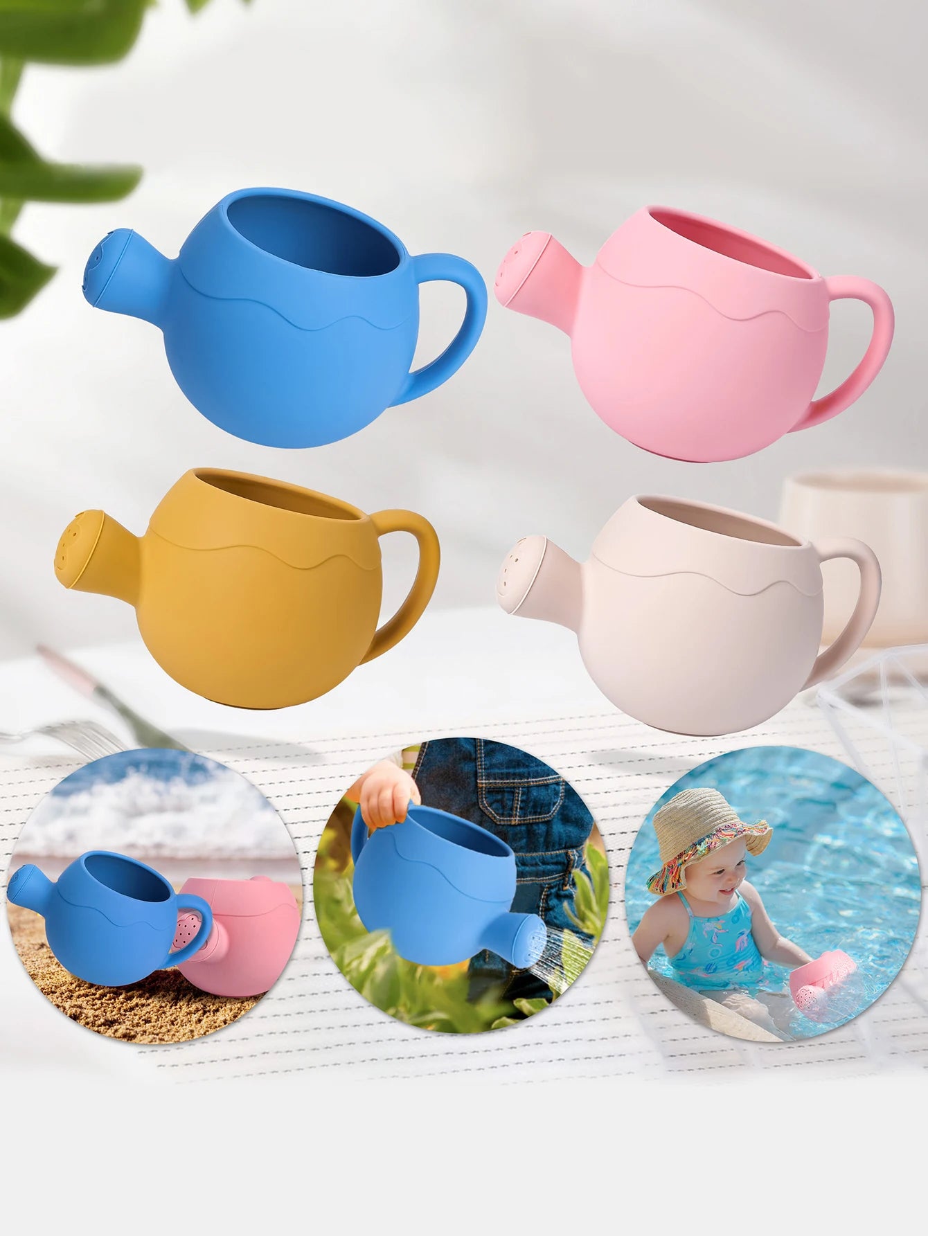 Baby Beach Toys Children Outdoor Games Sand Play Set Infants Digging Sand Silicone Rake Watering Pot Play Beach Toys for Kids