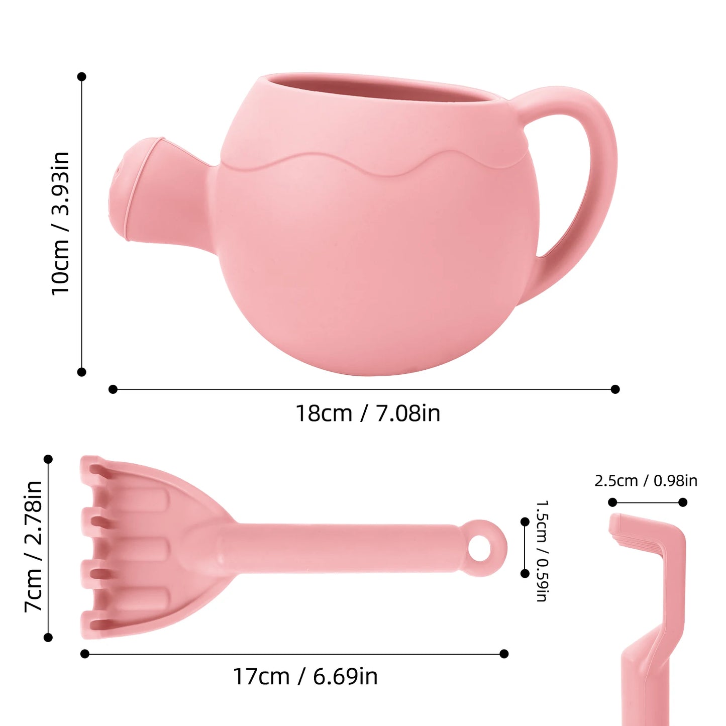 Baby Beach Toys Children Outdoor Games Sand Play Set Infants Digging Sand Silicone Rake Watering Pot Play Beach Toys for Kids