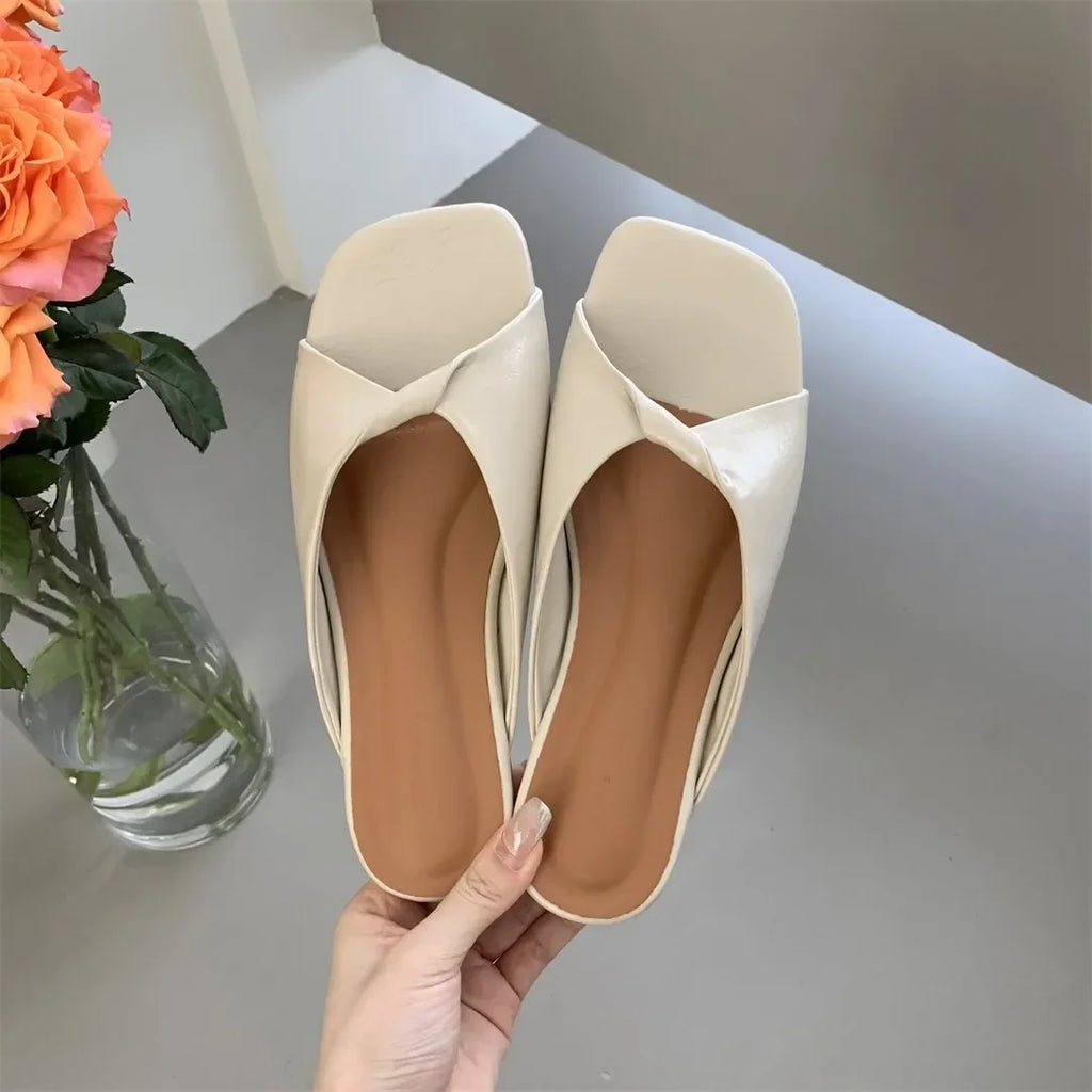 Flats Slippers Women Open Toe Sandals Summer Flip Flops Casual Shoes 2025 Trend Dress Party Shoes Woman Slides Designer