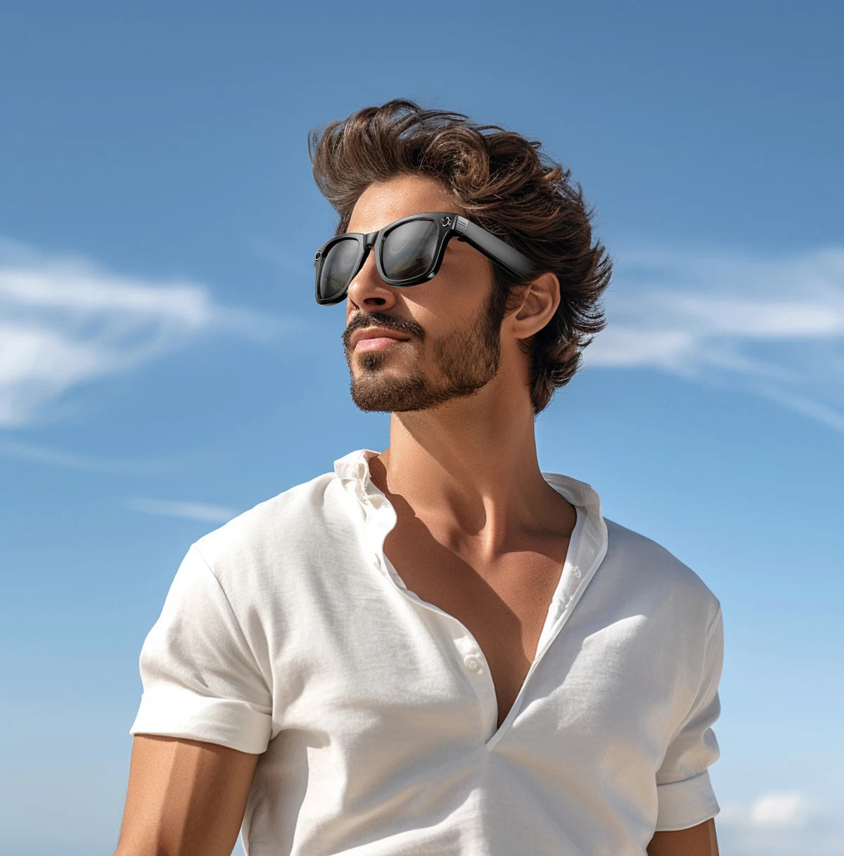 2025 Smart Glasses Men 8MP Camera WiFi Bluetooth Touch Control IP65 Waterproof AI Translation Noise Cancelling AI Glasses Women