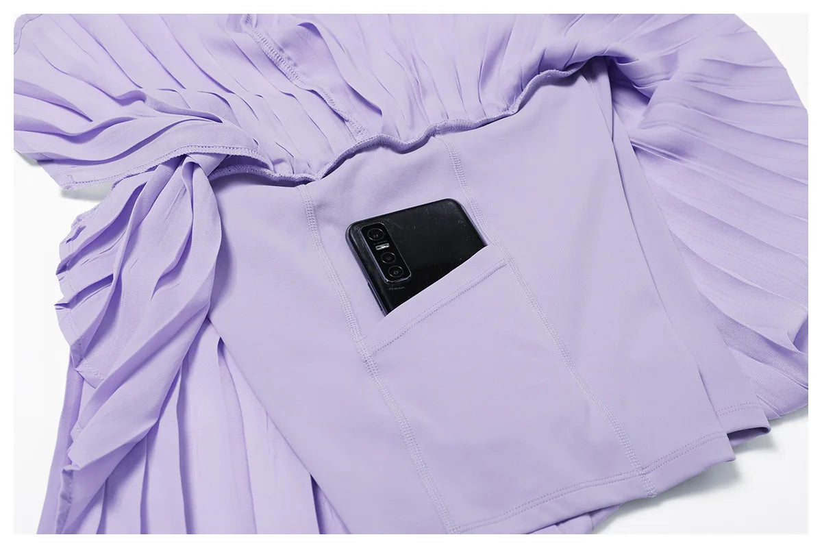 Summer Outdoor Leisure Breathable Sports Suit Set Nude Running Fitness T-shirt with Short Skirt for Women