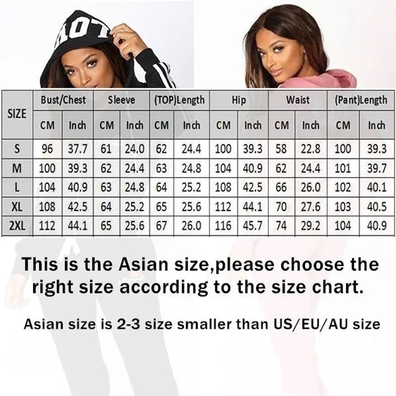 Fashion Women LOVE Letter Print Track Suits Sports Wear Jogging Suits Hoodies+Sweatpants Sweat Suits SwiftNest