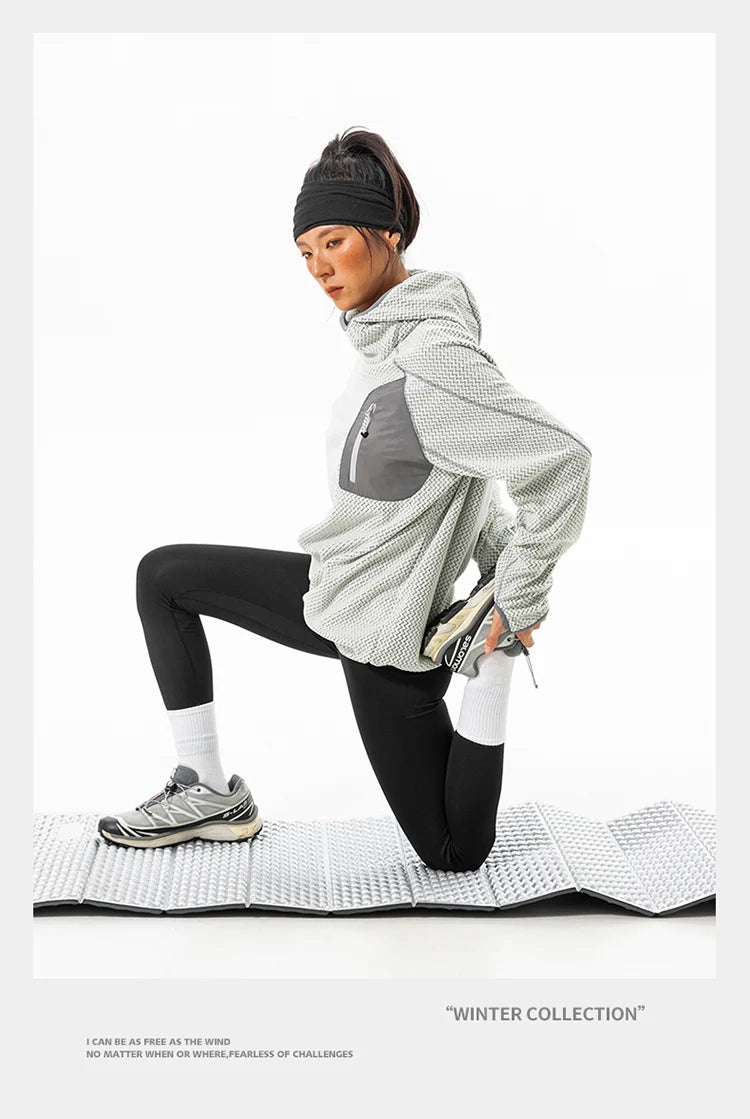 Outdoor Sport Hoodie Men Women Loose Casual Lightweight Warm Pullover Hooded Sweatshirts Couple Autumn Winter Hoody Tops