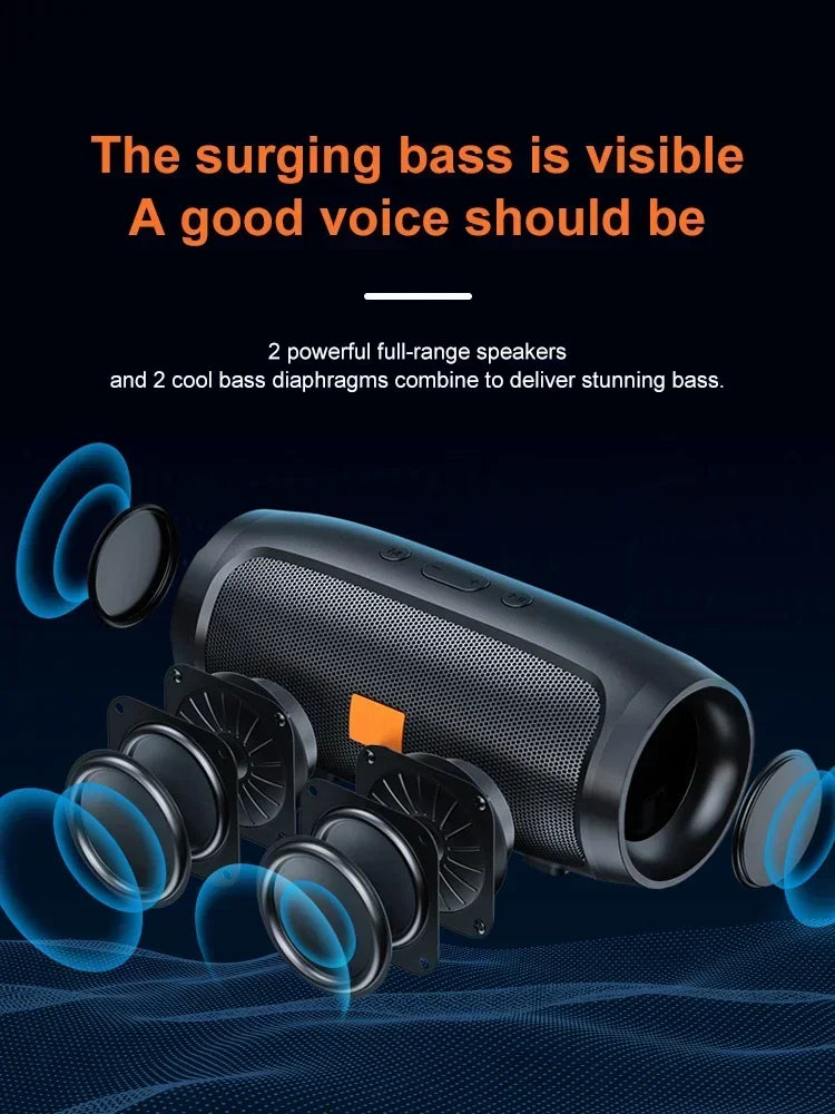 مكبر صوت بلوتوث مزدوج مكبر صوت ستيريو خارجي Tfusb تشغيل FM البث الصوتي مضخم صوت محمول 5.0 مكبر صوت لاسلكي