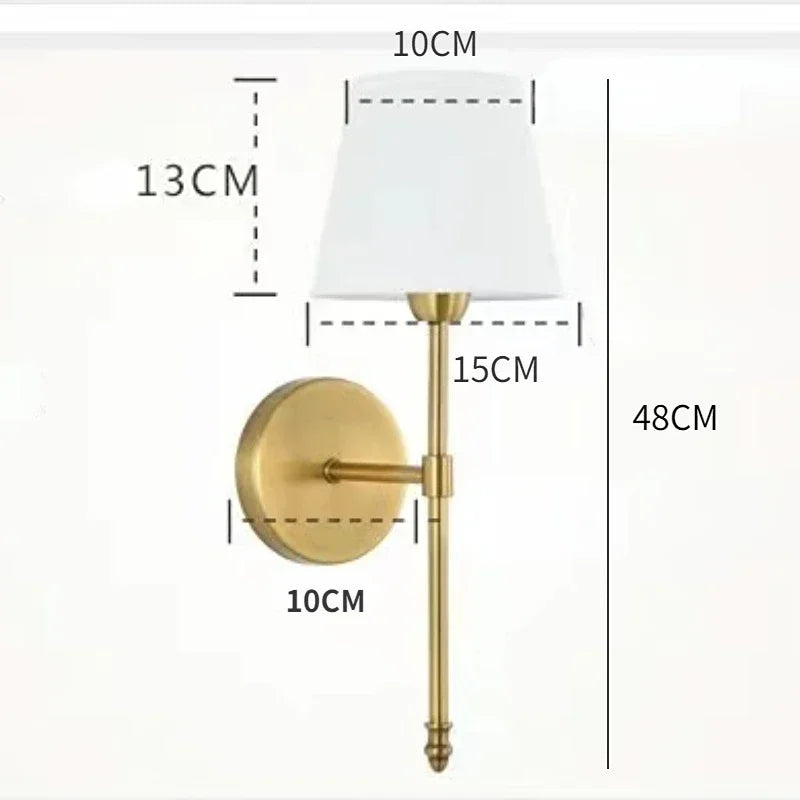 Modern Bedroom Bedside Lamp American Living Room Wall Lamp Luxury Creative Cloth Lampshade Staircase Walkway Decorative Light