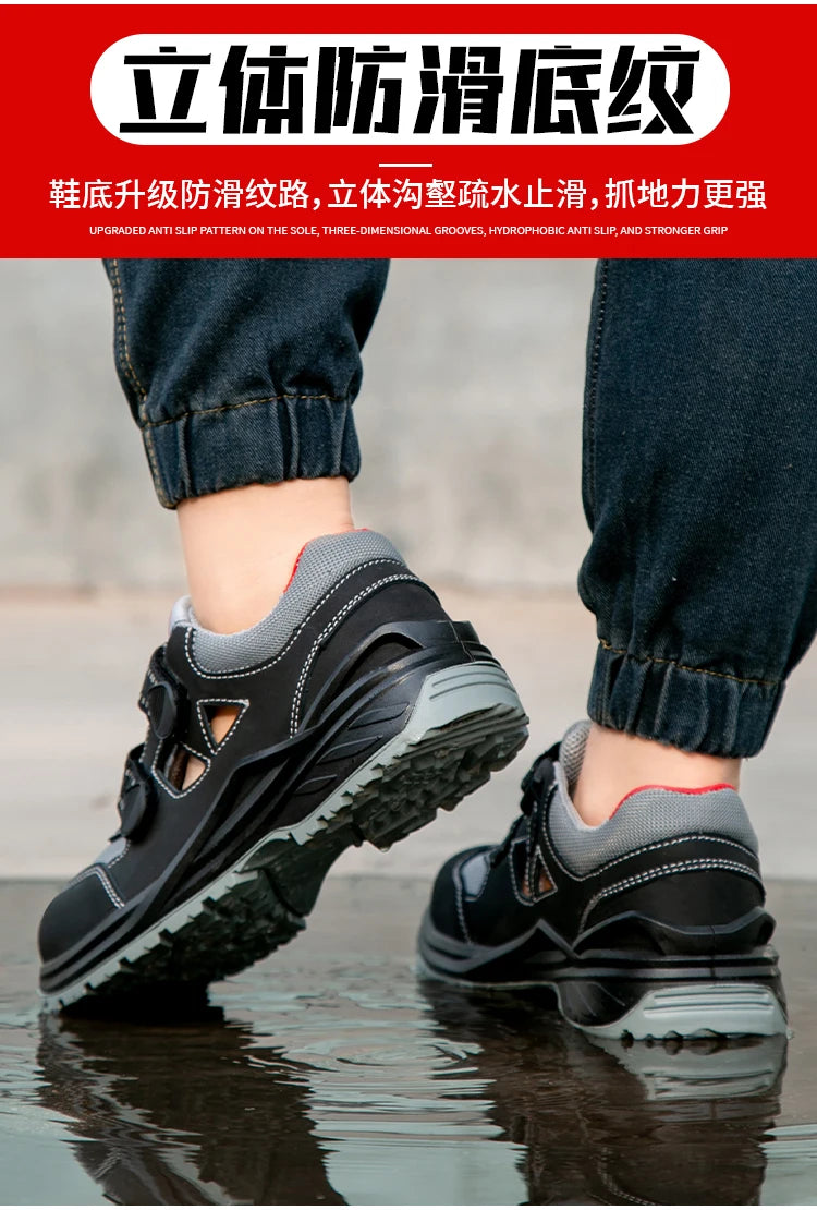 Summer Safety Shoes Men Construction Site Work Shoes Wear Resistant Anti Slip Breathable Sandals For Men Indestructible Shoes