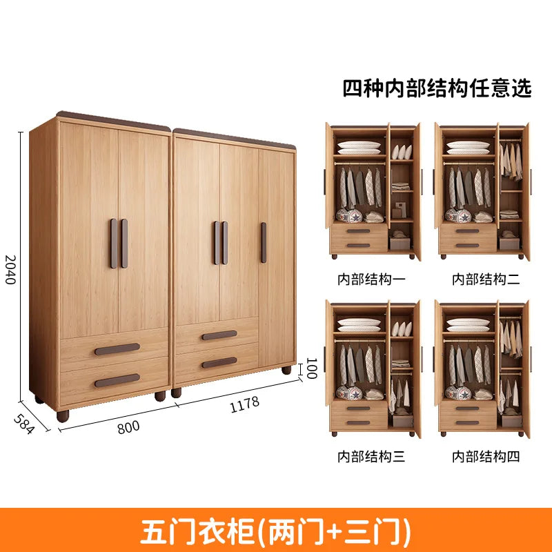 Storage Wooden Wardrobes Bedroom Hanger Shirts Clothing Wardrobes Layered Apartment Ropero Armable De Ropa House Accessories