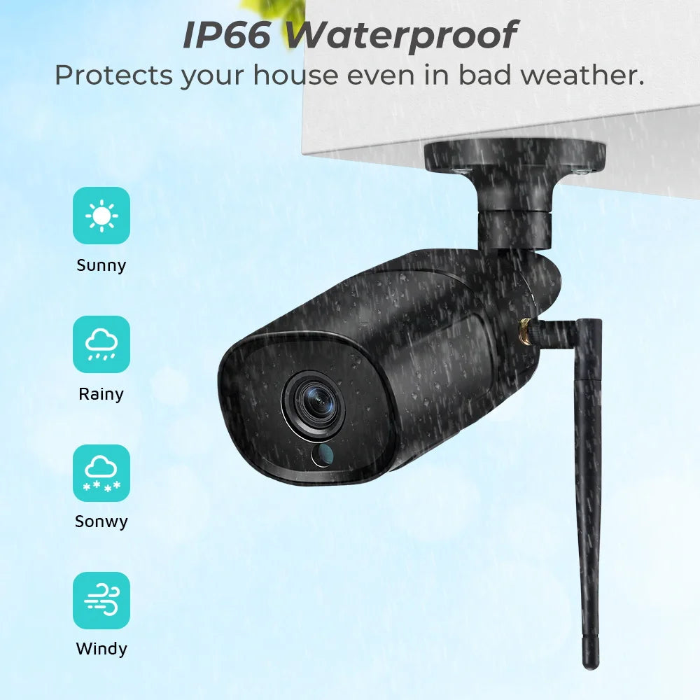 BESDER 5MP Bullet WiFi Camera Auto Tracking Outdoor 4MP Security IP Camara 1080P CCTV Surveillance Cameras IP66 Onvif icsee app