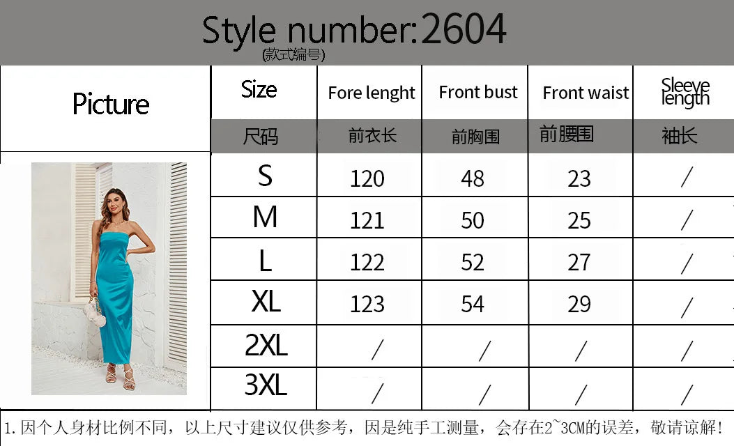 2025 New Fashion Women Sexy Dress Solid Color Wrapp Chest Elastic Backless Satin Dresses Casual Summer Bodycon Dress Party Dress