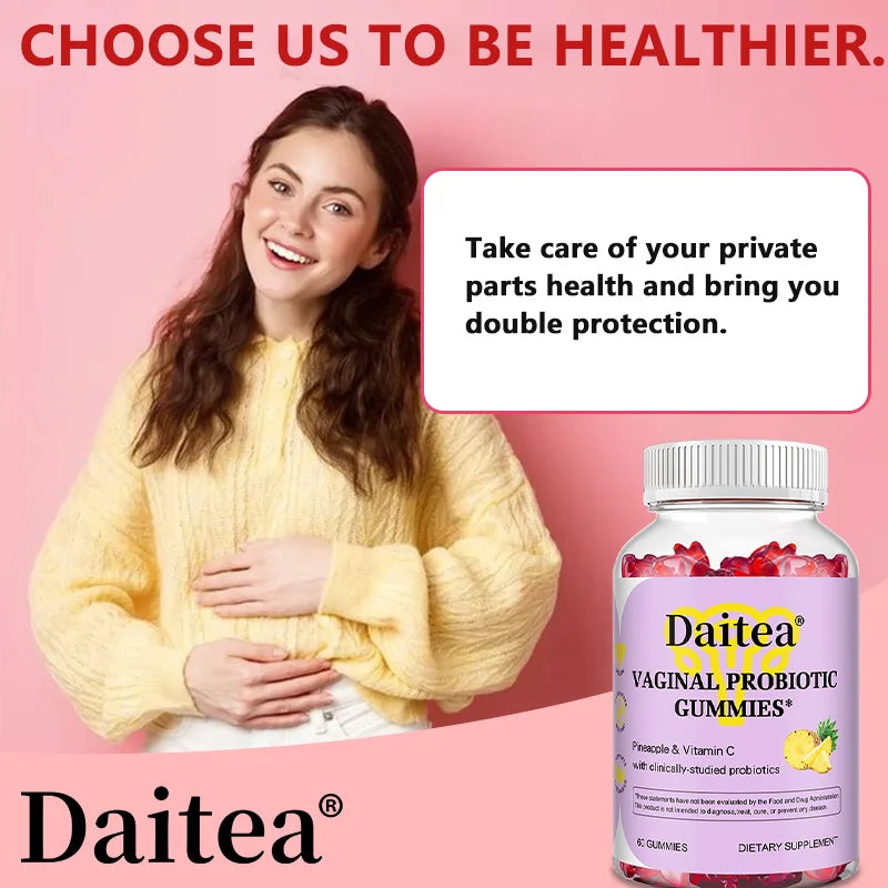 Daily Women's Probiotic Gummies,with Vitamin C,Support Urinary Tract and Vaginal Health,Improve Mood,Promote Overall Well-being