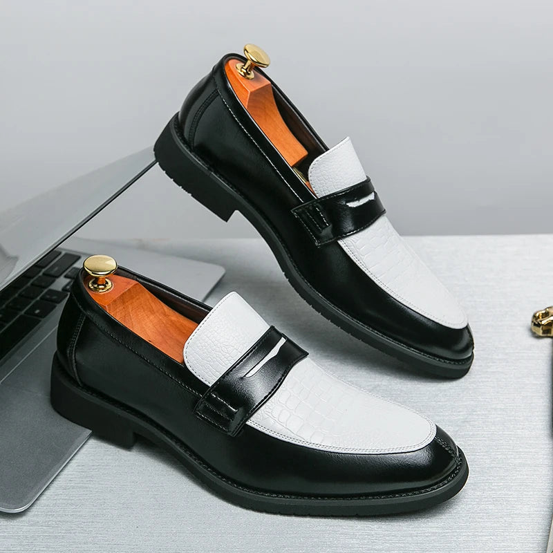 Male Luxury Business Oxford Leather Designer Mens Classic Smile Formal Dress Shoes for Men Falts Office Wedding Flats Footwear