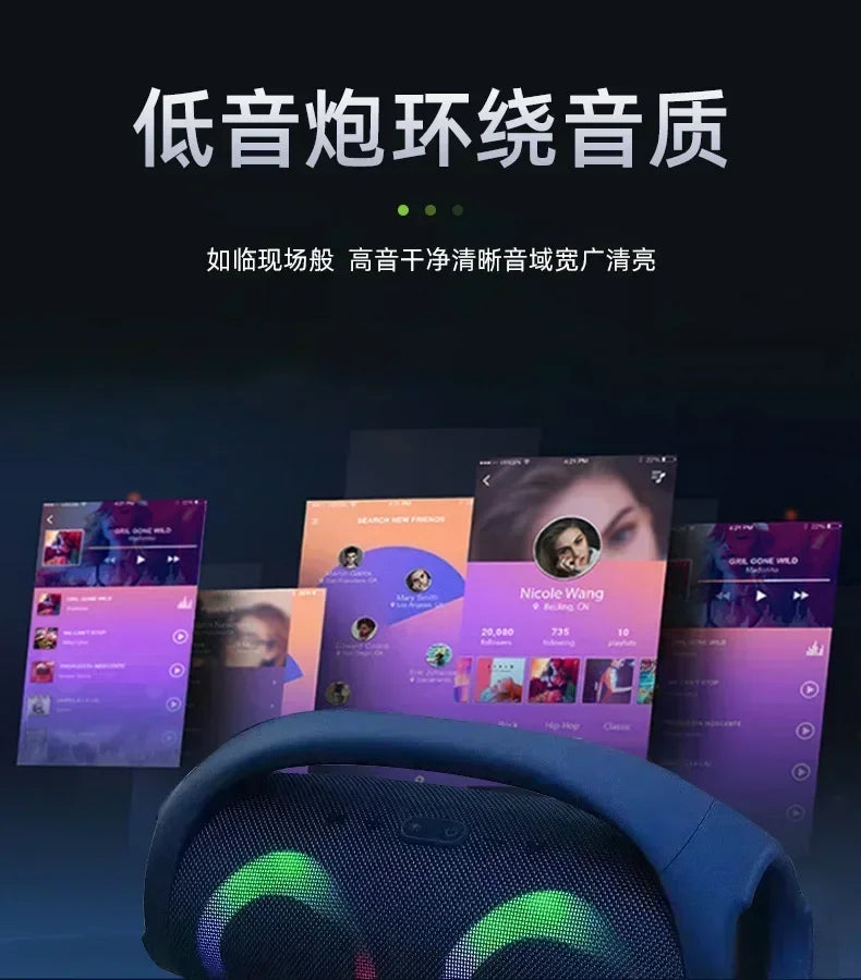 HIFI Wireless Bluetooth Speaker Portable Waterproof High Power Sound Column Stereo Surround RGB Subwoofer Caixa De Som TWS/USB