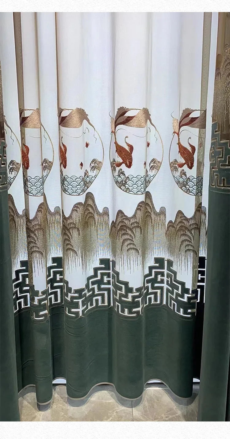 Curtains for Living Room Bedroom Dining  Embroidered Modern Shading Velvet Cloth Customiz Custom  Classic Decor Fabric Blackout