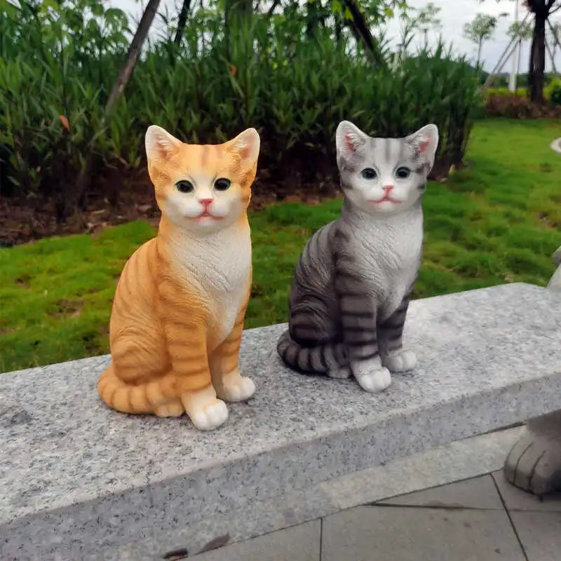 Kitten Cute Animal Garden Outdoor Courtyard Home Decoration Balcony Gardening Animal Room Crafts Decorative Home Accessories