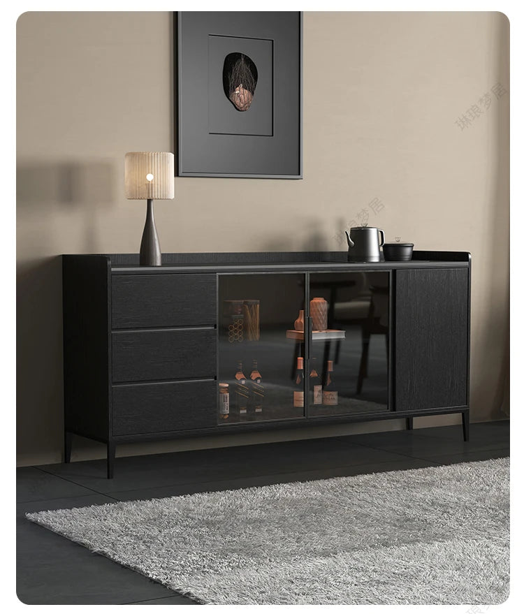 Kitchen Shelf Cabinets Living Room Storage Display Black Closets Cabinet Buffet Cupboard Mueble Recibidor De Entrada Decor