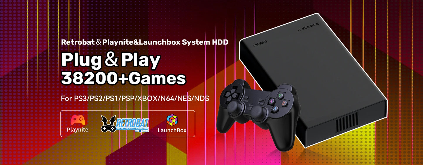PlayZone 1TB Emulator Consoles Portable Retro Game SSD For PS5/PS4/PS3/Xbox/Switch/WII/WIIU Handheld Game HDD With 16000+ Games