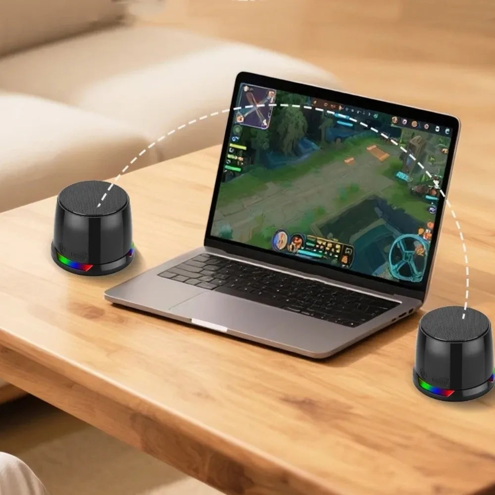 Bluetooth 5.3 Magnetic Mini Speaker Deep Bass HD Sound RGB Light Speaker Anti Lost Compact Design Portable Sound Box Outdoor Use