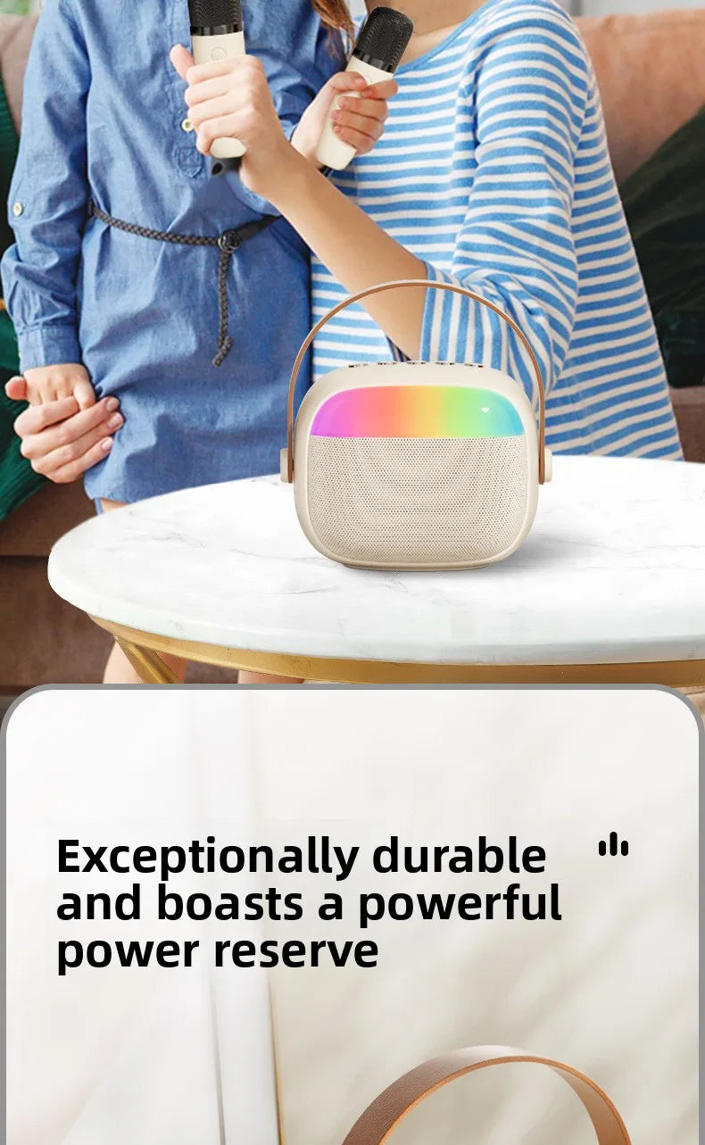 مكبر صوت بلوتوث محمول للمنزل لطيف كاريوكي صغير لاسلكي صوتي مع ميكروفون K Song Family الغناء آلة