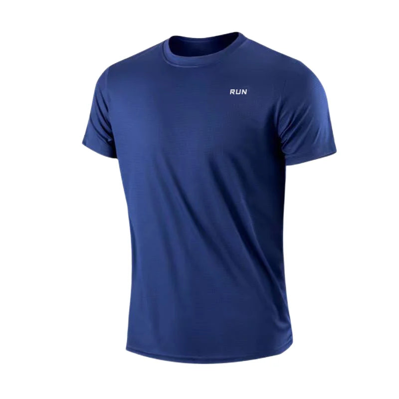 Men's Quick Dry Short Sleeve Gym Running Moisture Wicking Round Neck T-Shirt Training Exercise Gym Sport Shirt Tops Lightweight SwiftNest