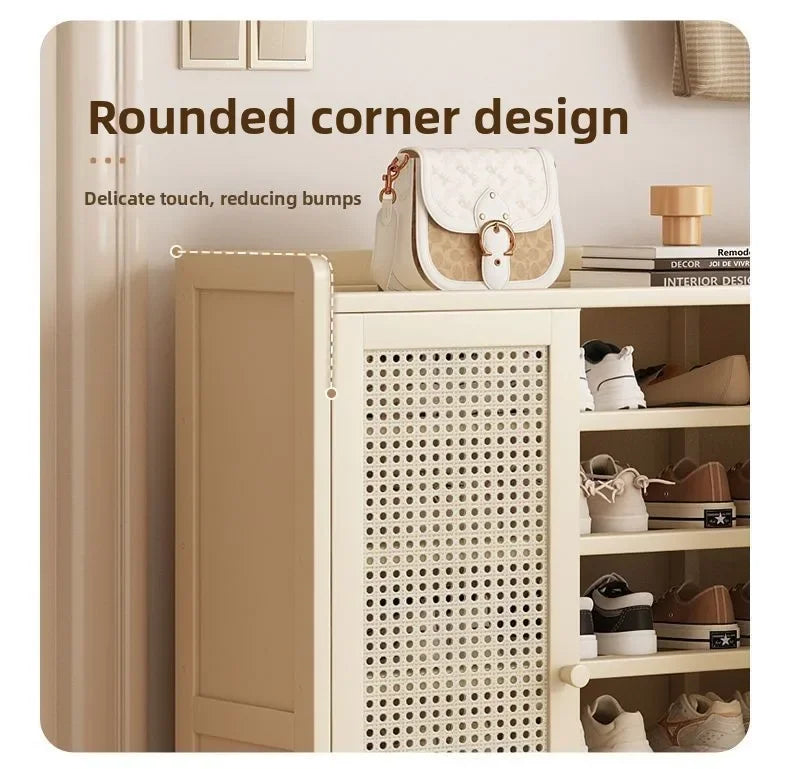 Home shoe cabinet multi-layer large-capacity shoe rack dustproof and breathable entrance storage cabinet