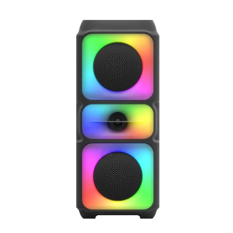 Super Large Outdoor Bluetooth Speaker RGB  Karaoke Double Horn Subwoofer Portable Wireless Column Bass Sound supports FM/TF