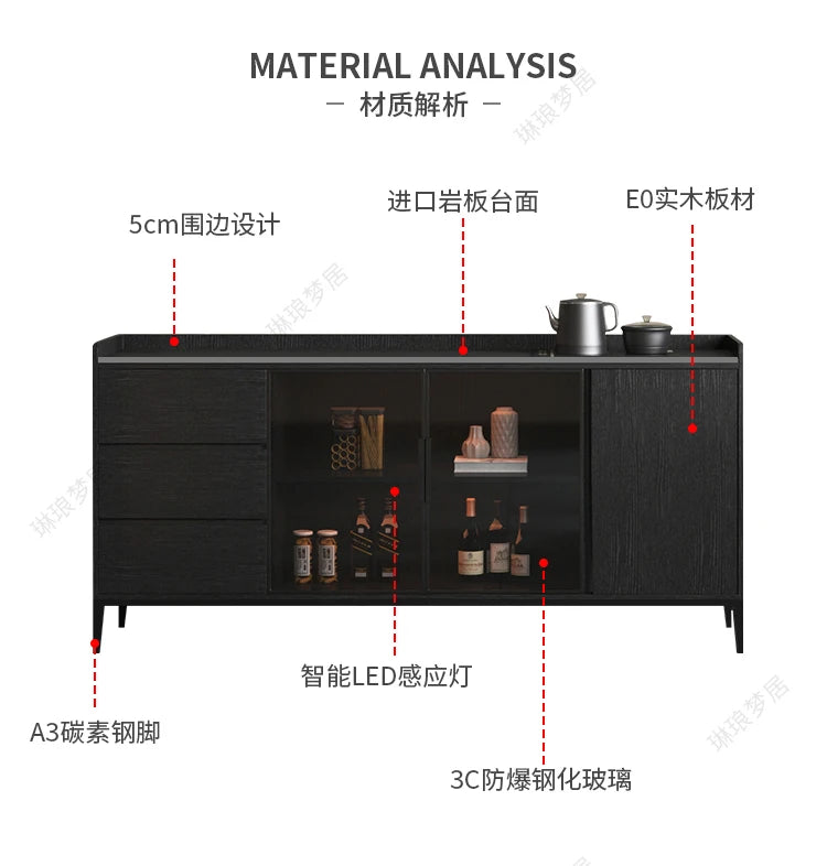 Kitchen Shelf Cabinets Living Room Storage Display Black Closets Cabinet Buffet Cupboard Mueble Recibidor De Entrada Decor