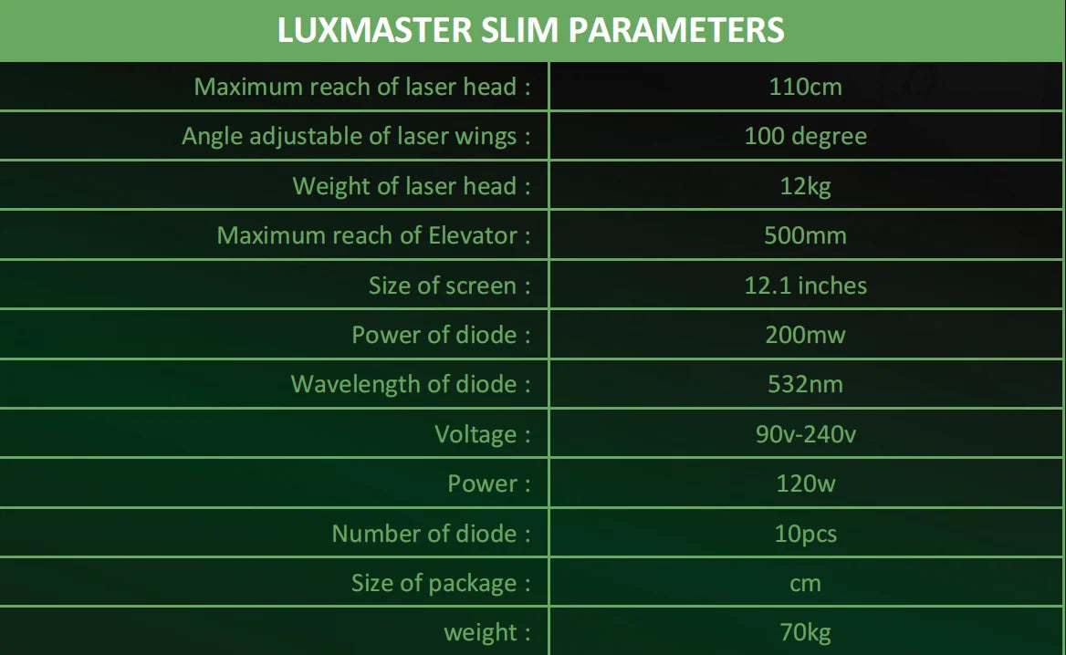 2025 LuxMaster Emerald Laser Slim Machine Body Fat Loss Treatment with 10D Laser for Health And Wellness