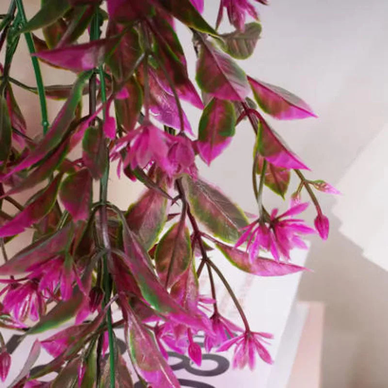 أوراق الكروم ديكور غرفة المنزل نبات صناعي معلق أوراق بلاستيكية عشب الزفاف نبات أخضر لبلاب ديكور المنزل والحديقة الخارجية