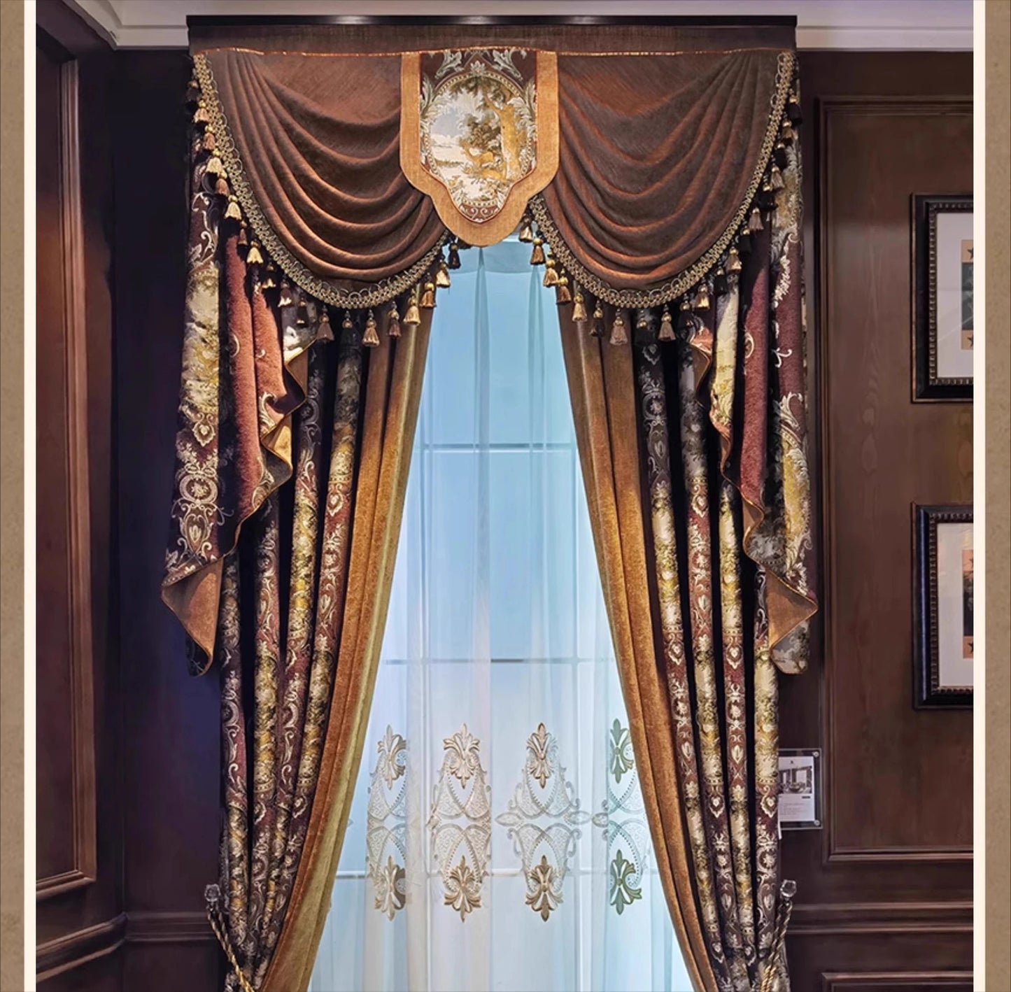 European American Curtains for Living dining Room Bedroom  Retro High-end Court French Villa Blackout Luxury Atmosphere High-end