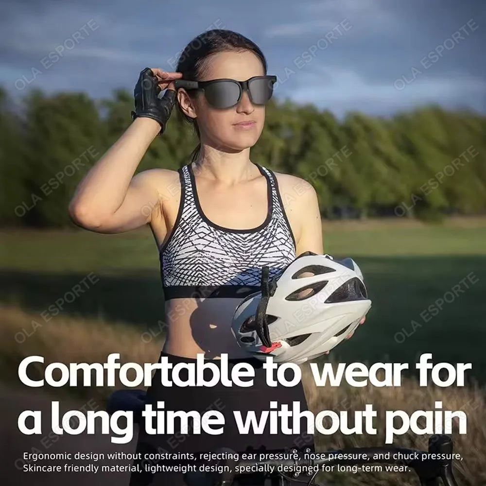 2025 New Smart Glasses Headset 2-in-1 UV Protection Portable Music Sunglasses with Microphone HD Voice Call Smart Sunglasses Men